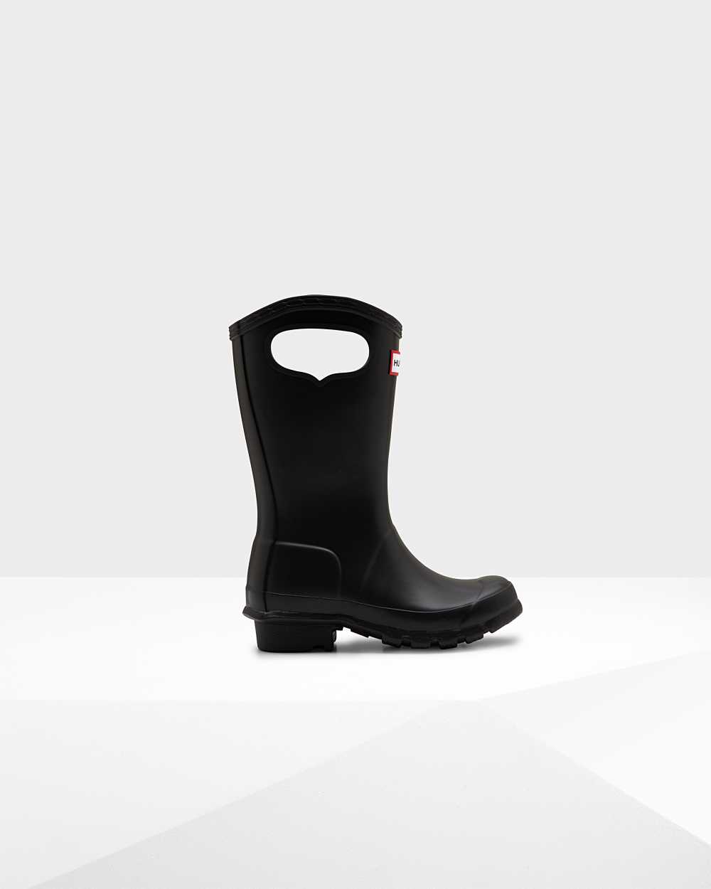 Kids Hunter Original Grab Handle Rain Boots Black | YPWRKZ-069